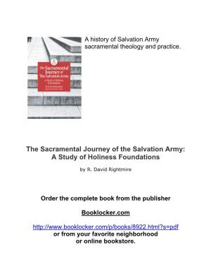 The Sacramental Journey of the Salvation Army: a Study of Holiness Foundations
