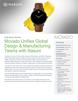 Movado Unifies Global Design & Manufacturing Teams with Nasuni