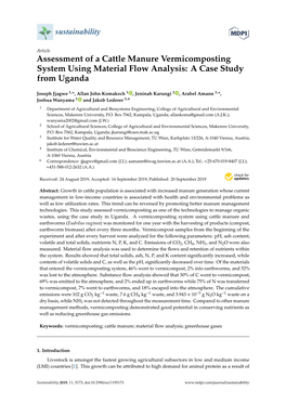 Assessment of a Cattle Manure Vermicomposting System Using Material Flow Analysis: a Case Study from Uganda
