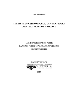 The Myth of Cession: Public Law Textbooks and the Treaty of Waitangi