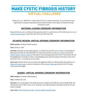 National Closing Ceremony Information Atlantic Region