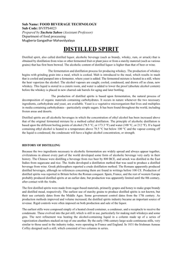 Distilled Spirit