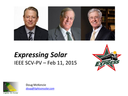 Expressing Solar IEEE SCV-PV – Feb 11, 2015