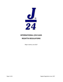 International J/24 Class Regatta Regulations