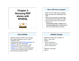 Chapter 3 Querying RDF Stores with SPARQL