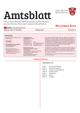 Amtsblatt Welzow April 2021.Pdf