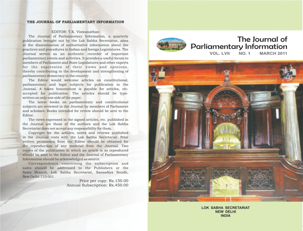 The Journal of Parliamentary Information