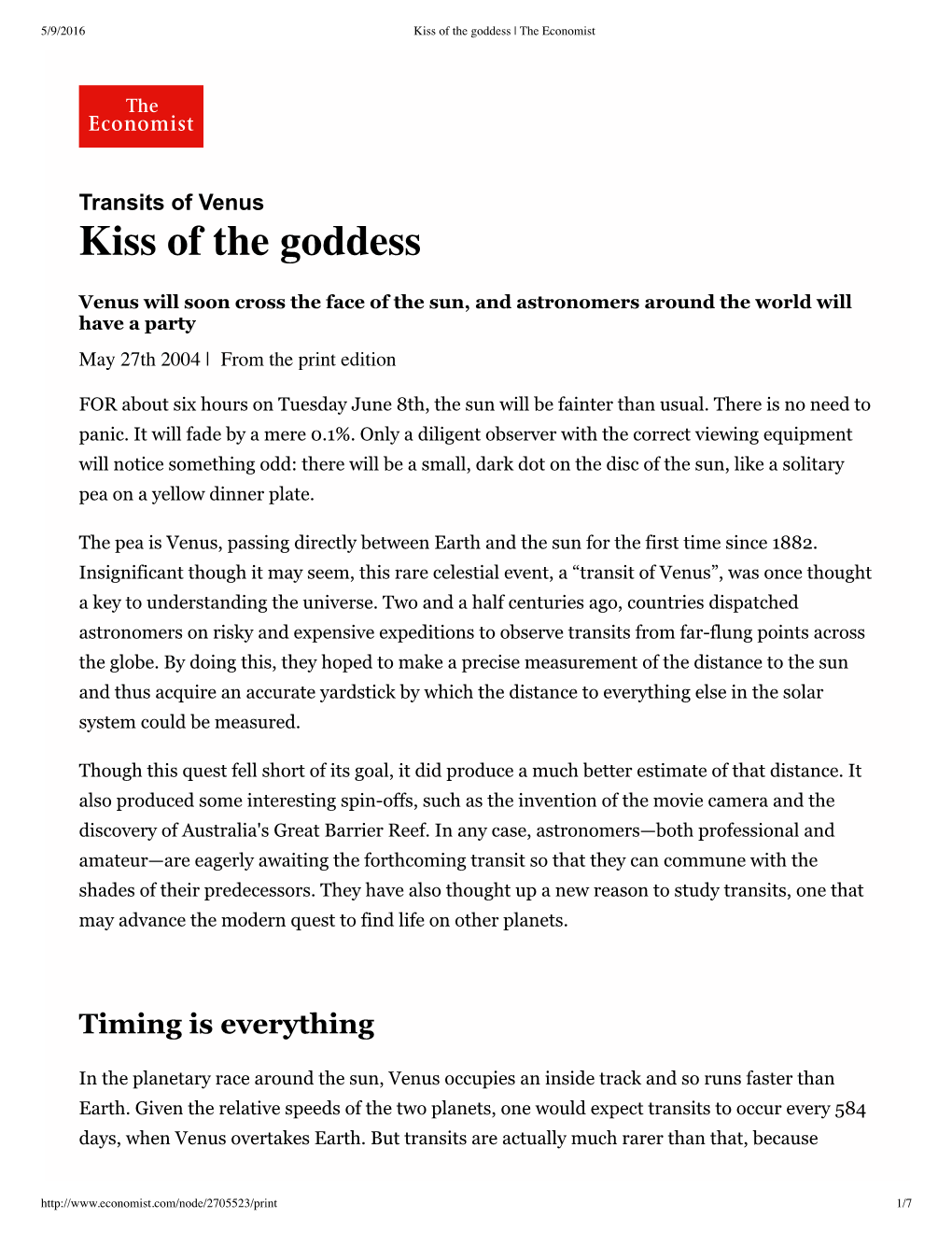 Kiss of the Goddess | the Economist