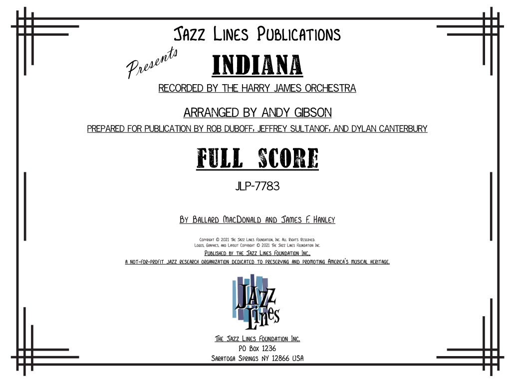 Indiana Full Score