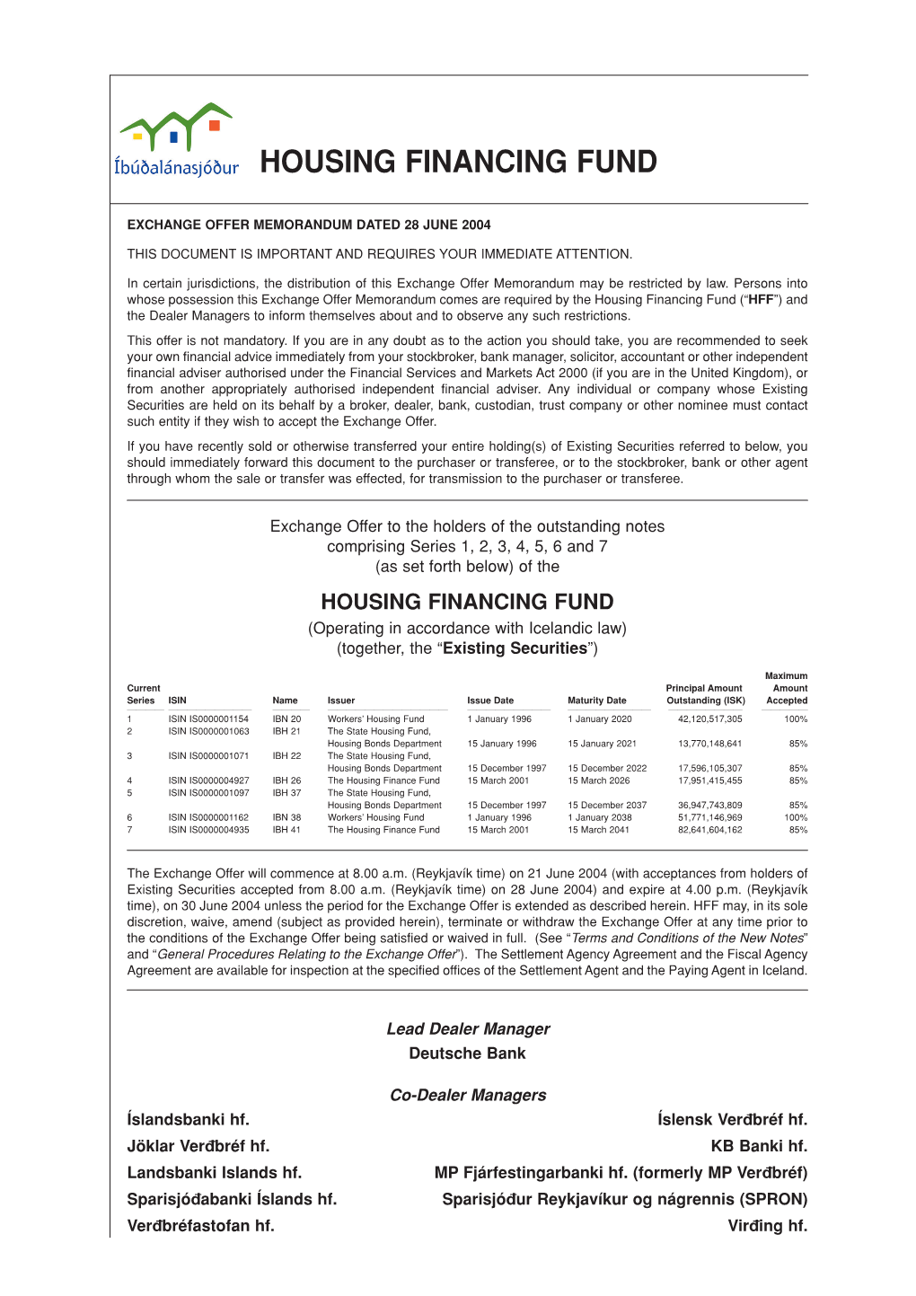 Housing Financing Fund