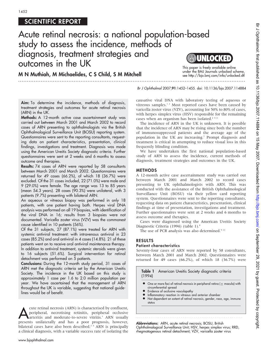 Acute Retinal Necrosis