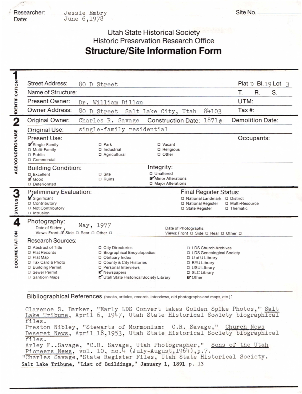 Structure/Site Information Form