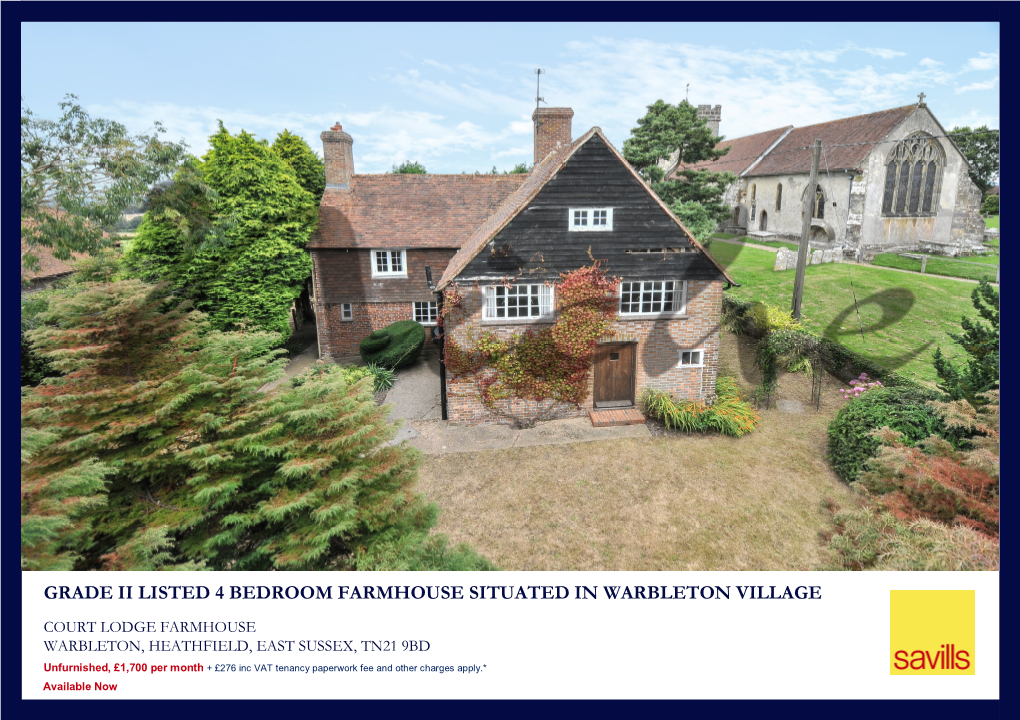 Grade Ii Listed 4 Bedroom Farmhouse Situated in Warbleton Village