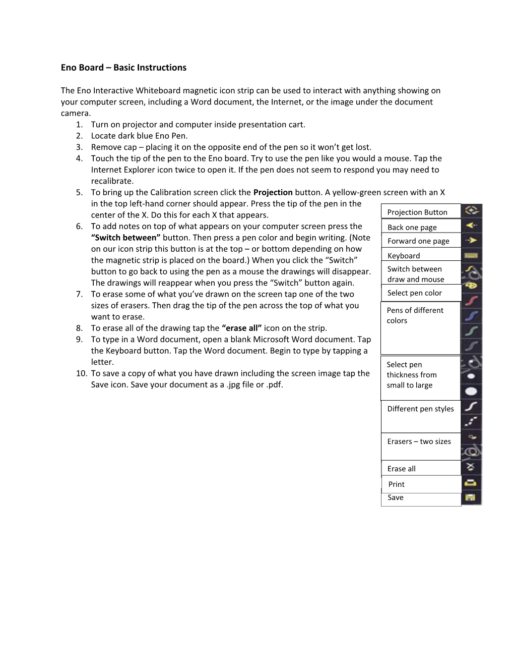 Eno Board Basic Instructions