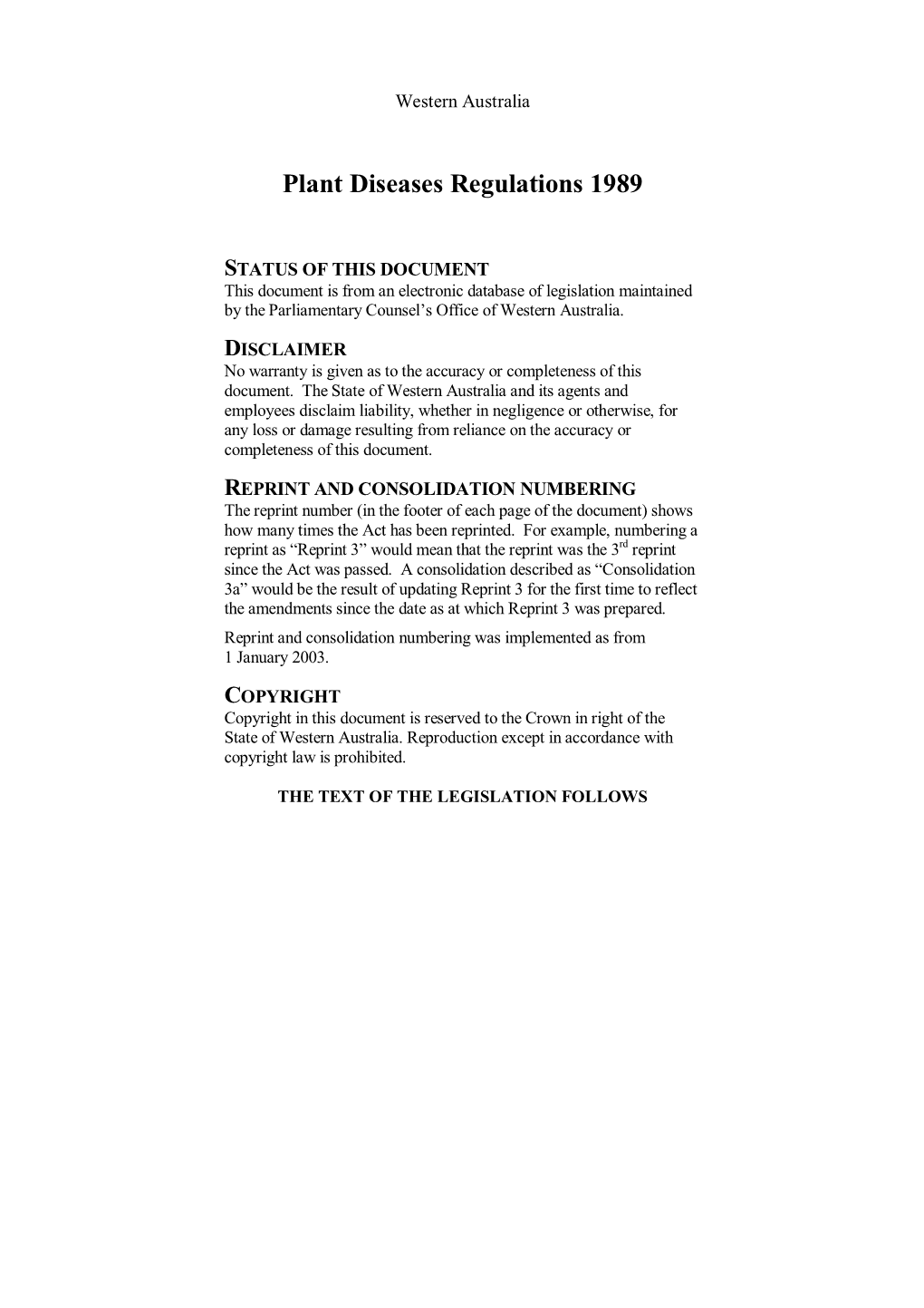 Plant Diseases Regulations 1989