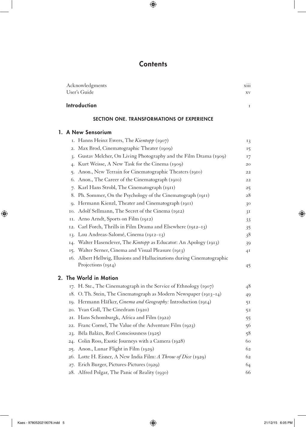 Table of Contents