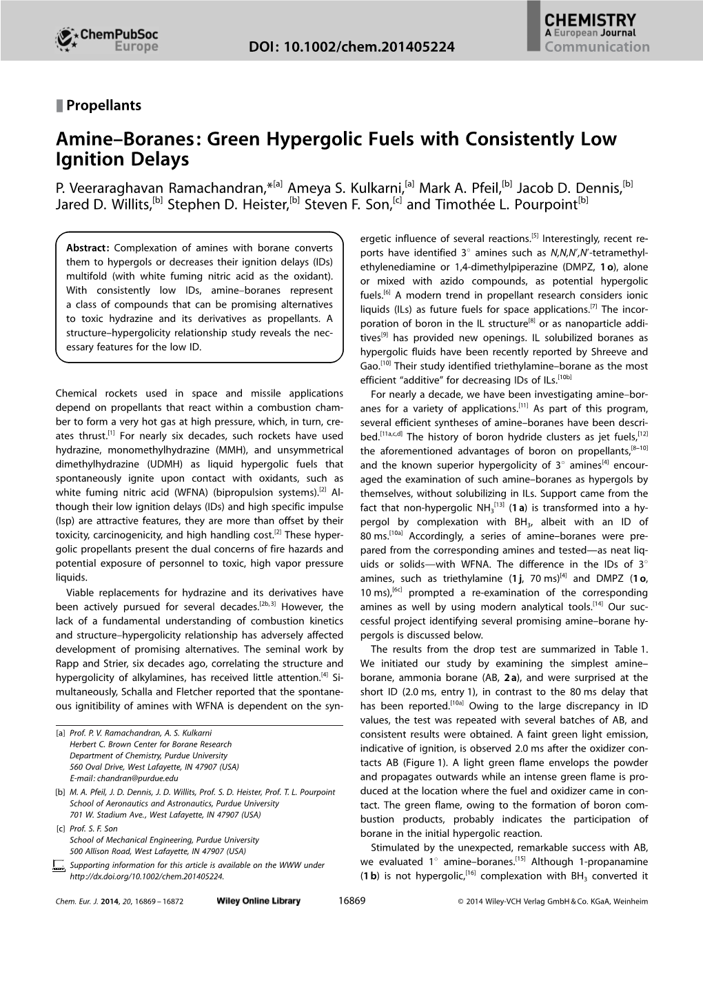 Green Hypergolic Fuels with Consistently Low Ignition Delays P