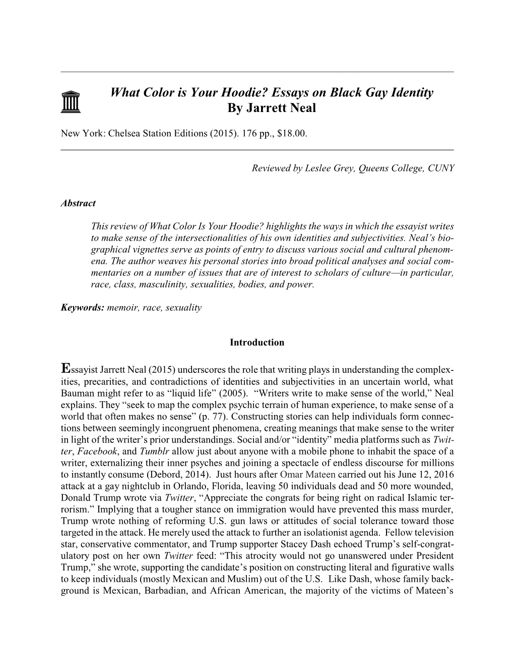 What Color Is Your Hoodie? Essays on Black Gay Identity by Jarrett Neal