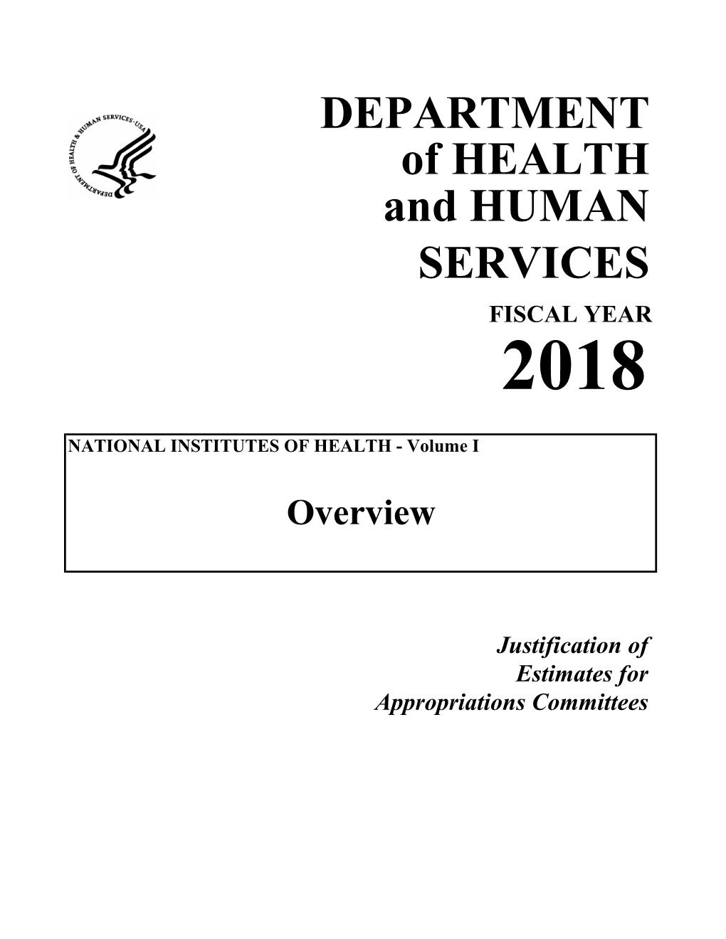 DEPARTMENT of HEALTH and HUMAN SERVICES FISCAL YEAR 2018