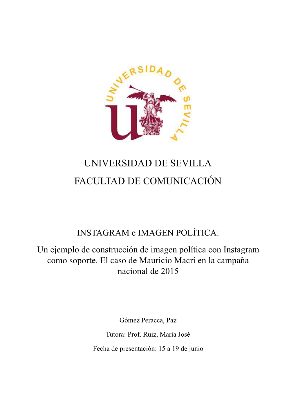 Universidad De Sevilla Facultad De Comunicación
