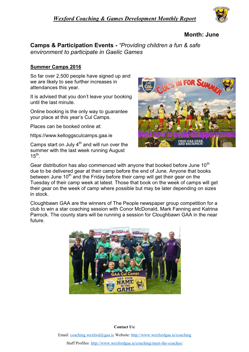 Wexford Coaching & Games Development