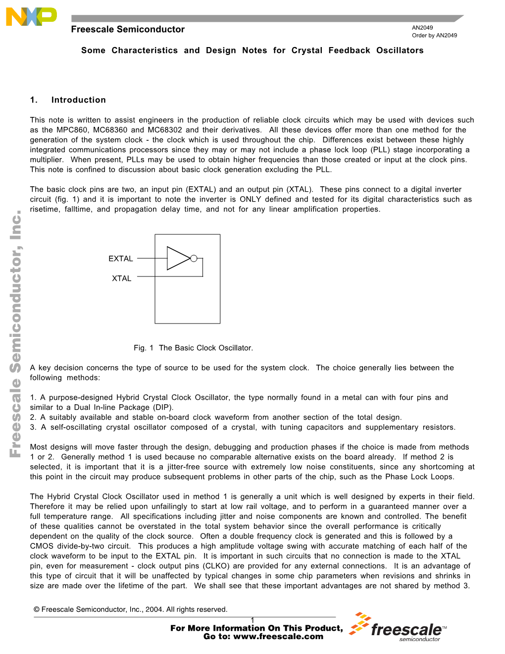 AN2049 Some Characteristics and Design Notes for Crystal Feedback