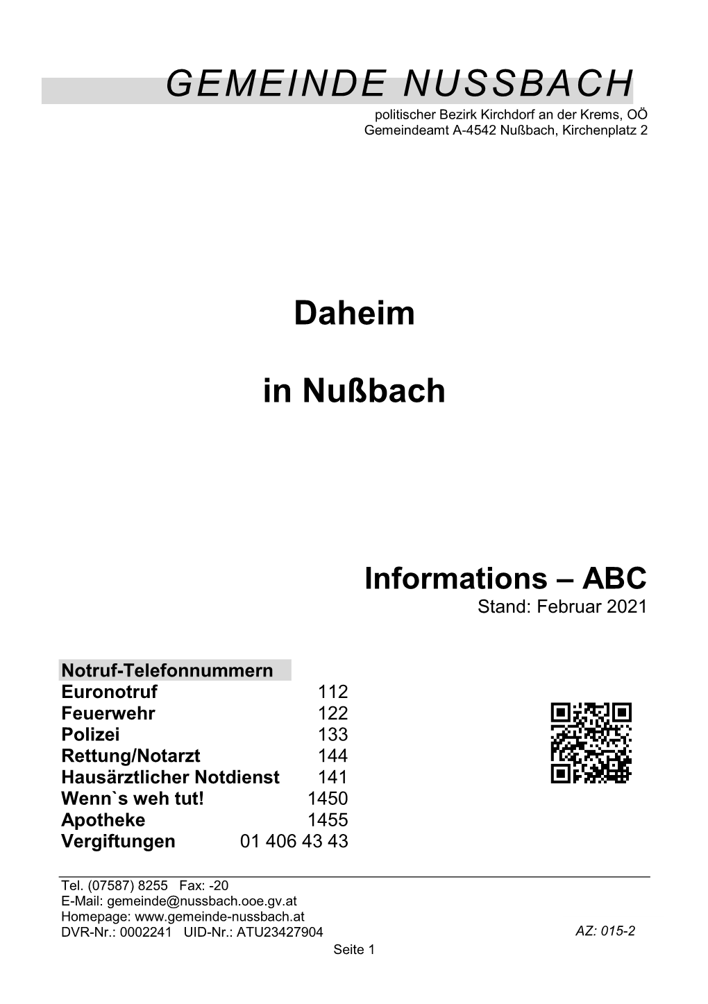 Daheim in Nußbach