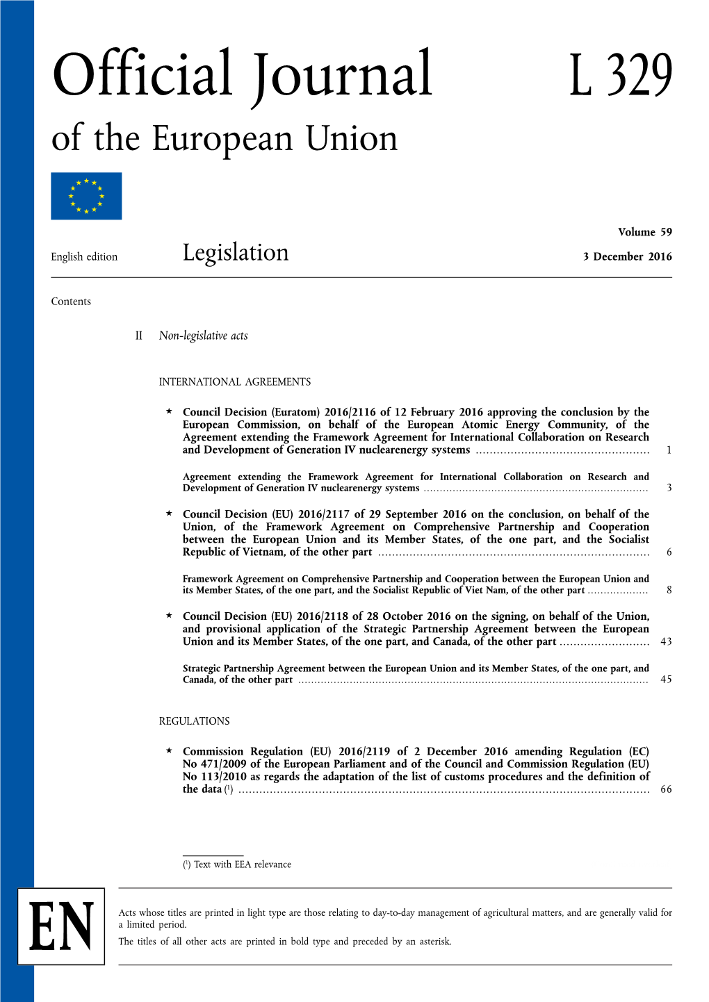 Official Journal L 329 of the European Union