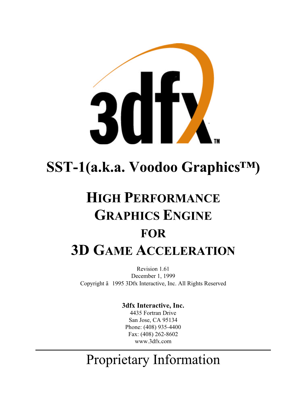 Voodoo Graphics Specification