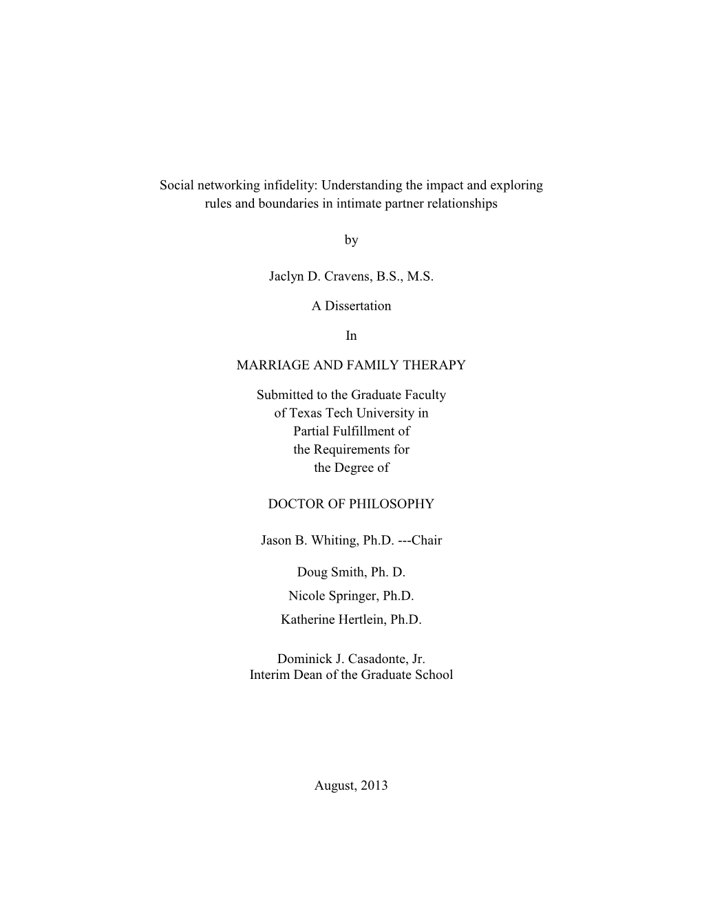 Social Networking Infidelity: Understanding the Impact and Exploring Rules and Boundaries in Intimate Partner Relationships