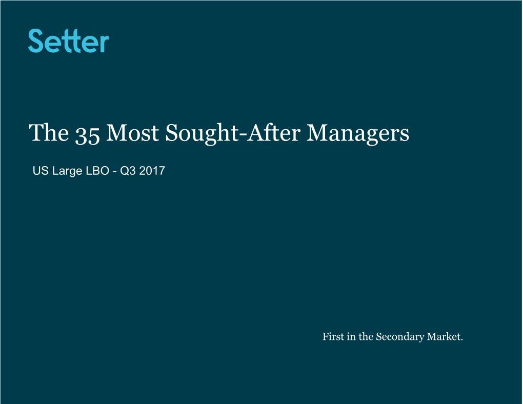 The 35 Most Sought-After Managers