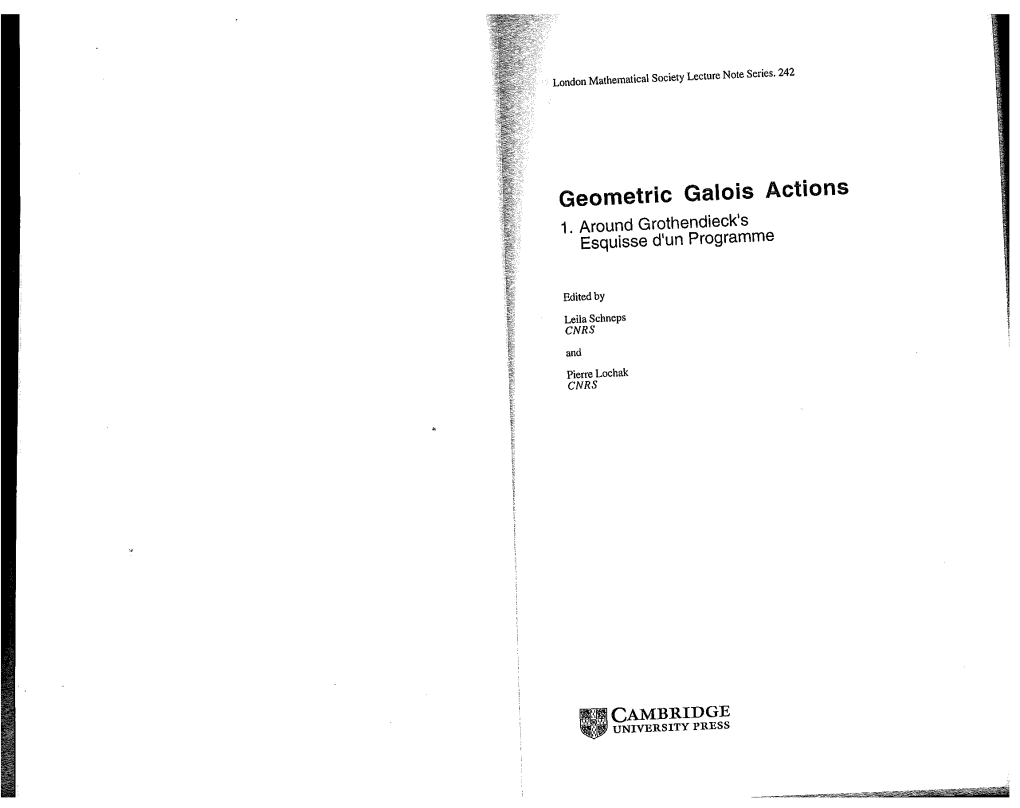 Geometrie Galois Actions 1