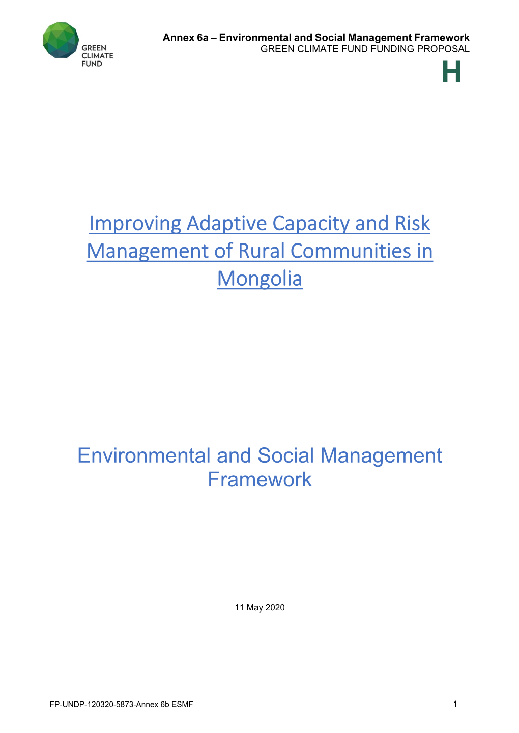 Improving Adaptive Capacity and Risk Management of Rural Communities in Mongolia