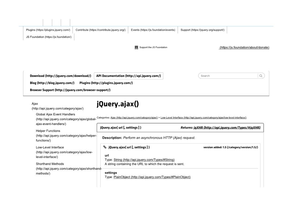 Jquery.Ajax() | Jquery API Documentation