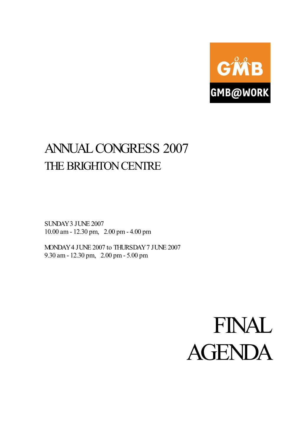 Final Agenda