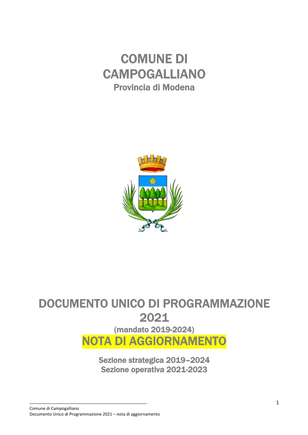 Nota Di Aggiornamento Dup 2021