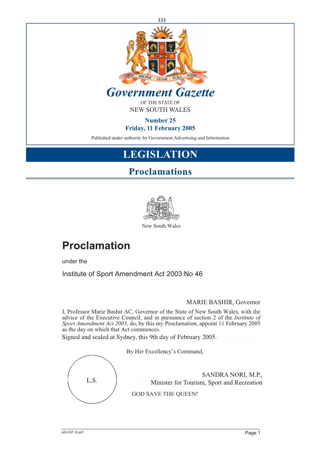 Government Gazette