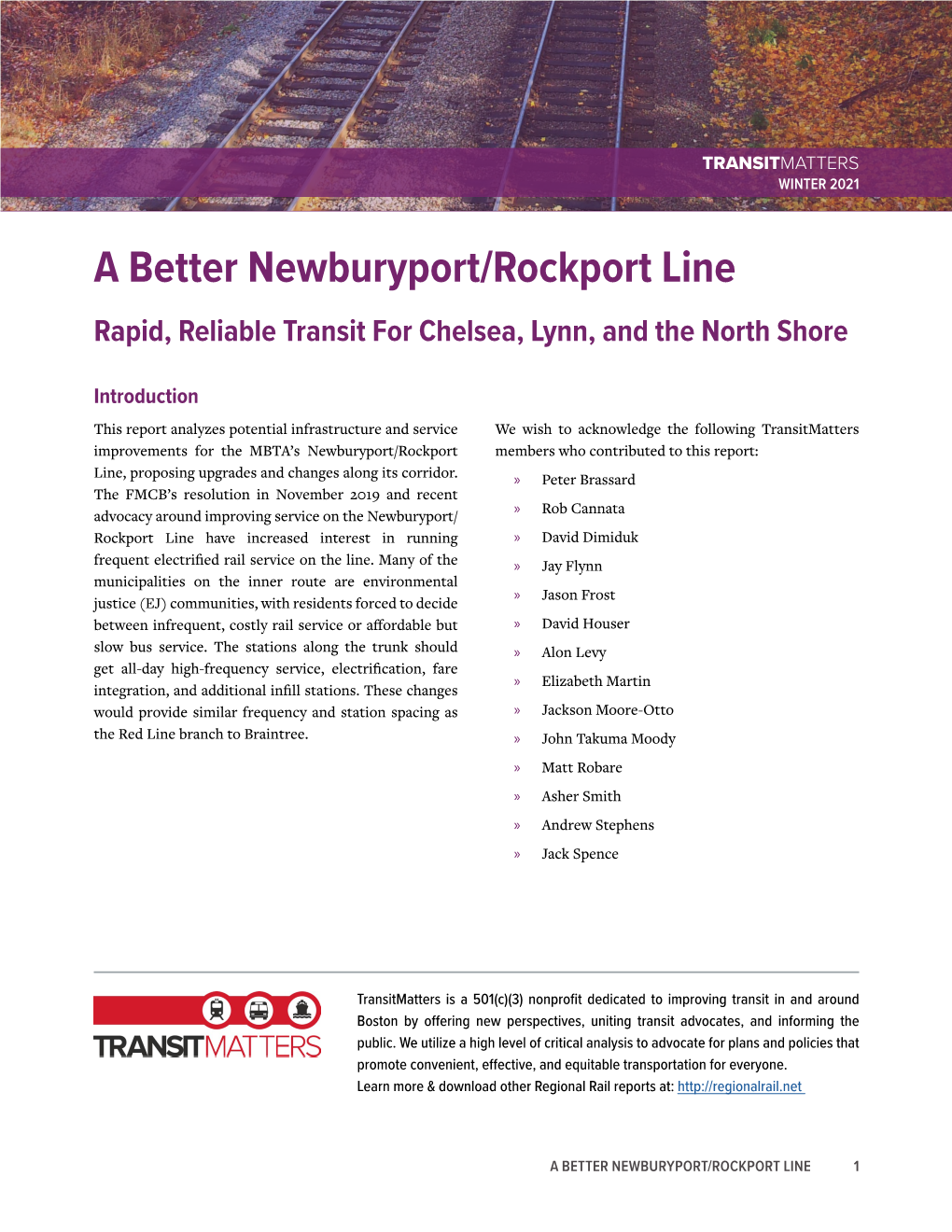 A Better Newburyport/Rockport Line