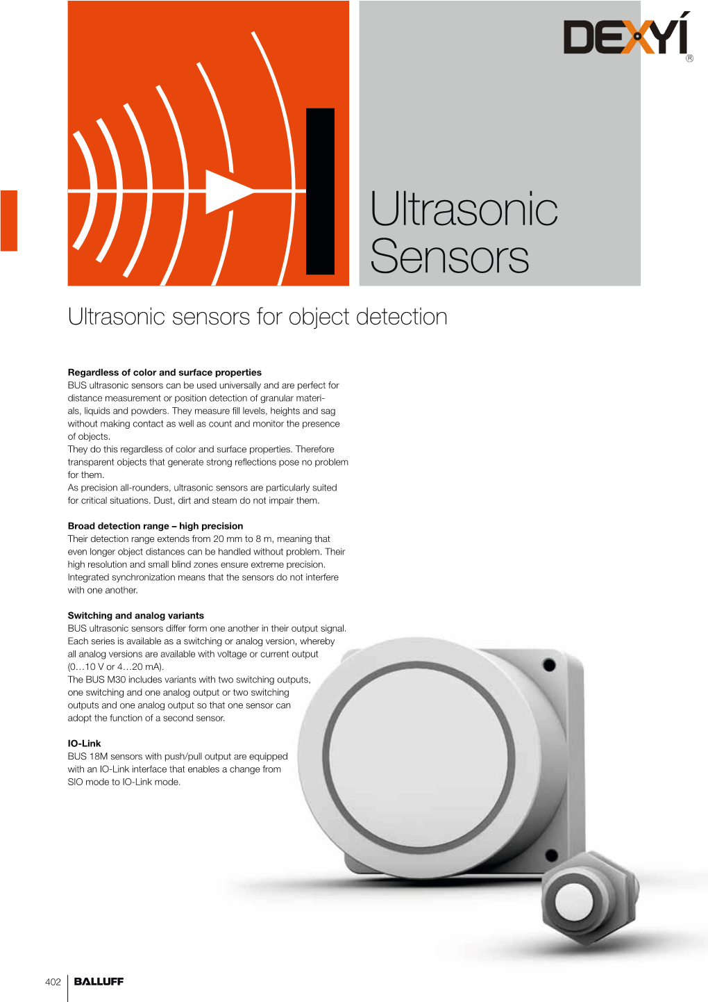 Ultrasonic Sensors Ultrasonic Sensors for Object Detection