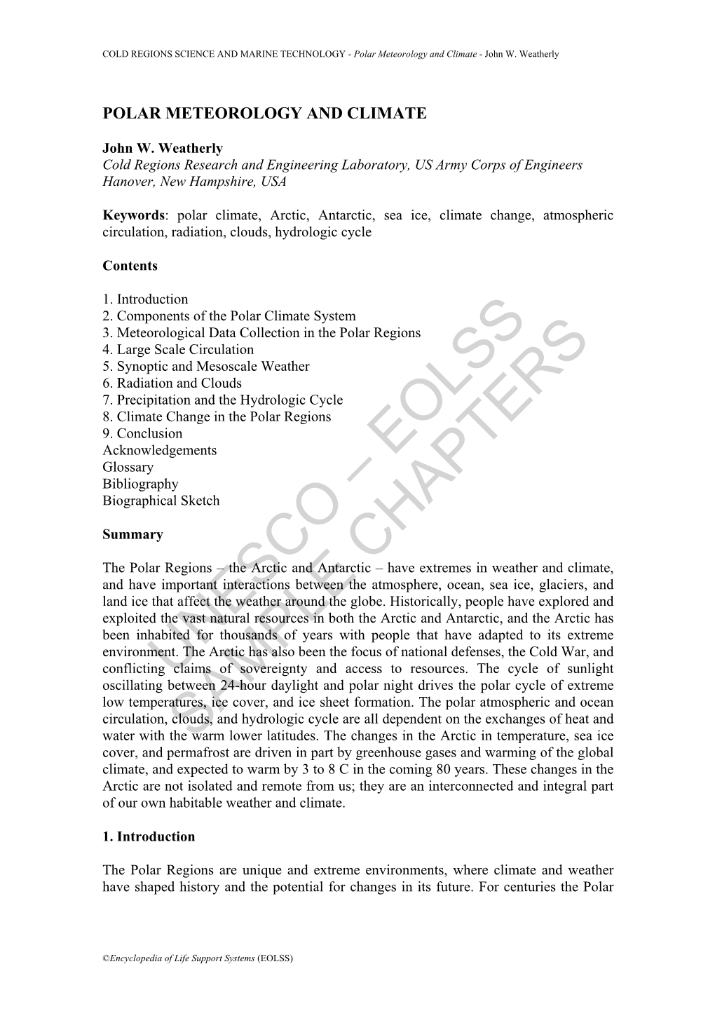 Polar Meteorology and Climate - John W