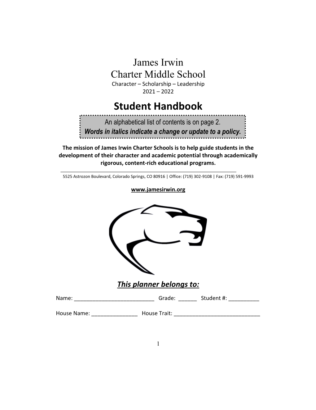 Student Handbook