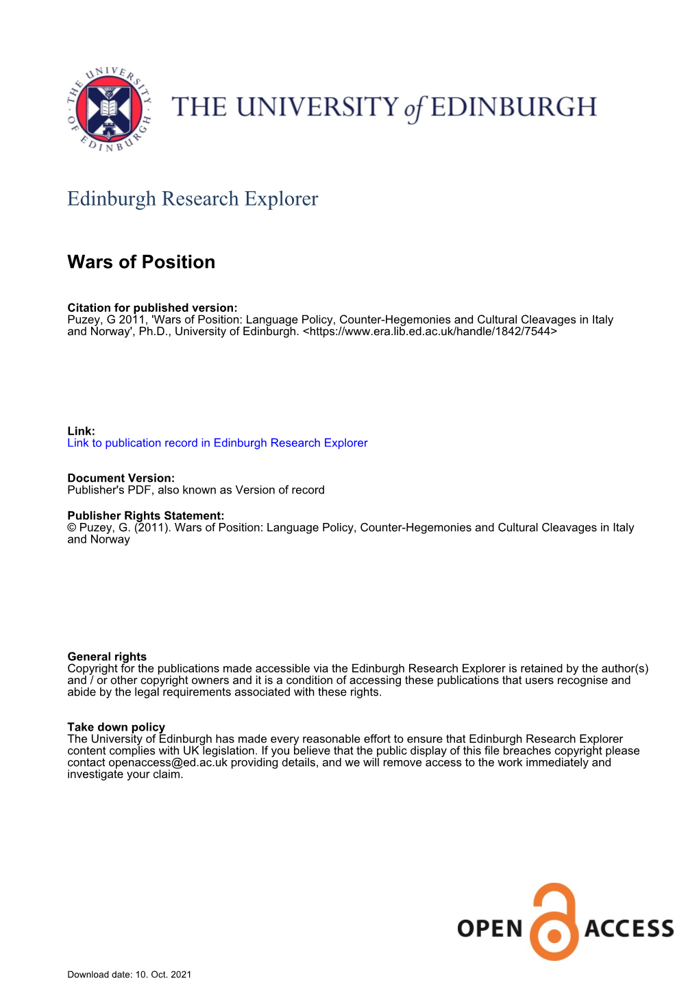 Edinburgh Research Explorer