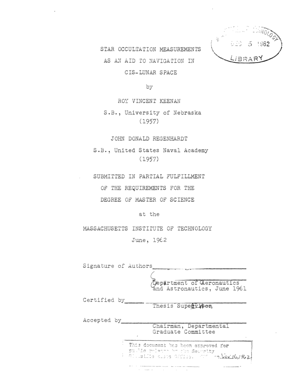 STAR OCCULTATION MEASUREMENTS \, Lrd