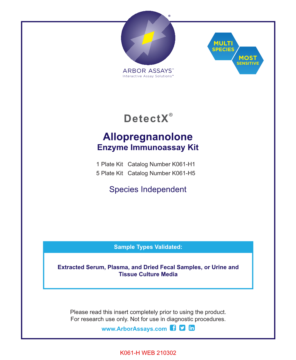 Detectx® Allopregnanolone Enzyme Immunoassay Kit