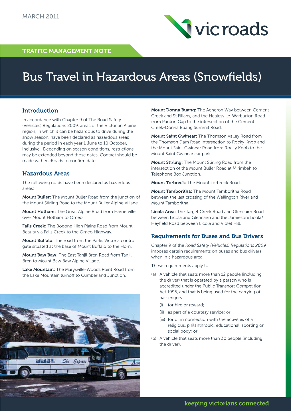 Bus Travel in Hazardous Areas (Snowfields)