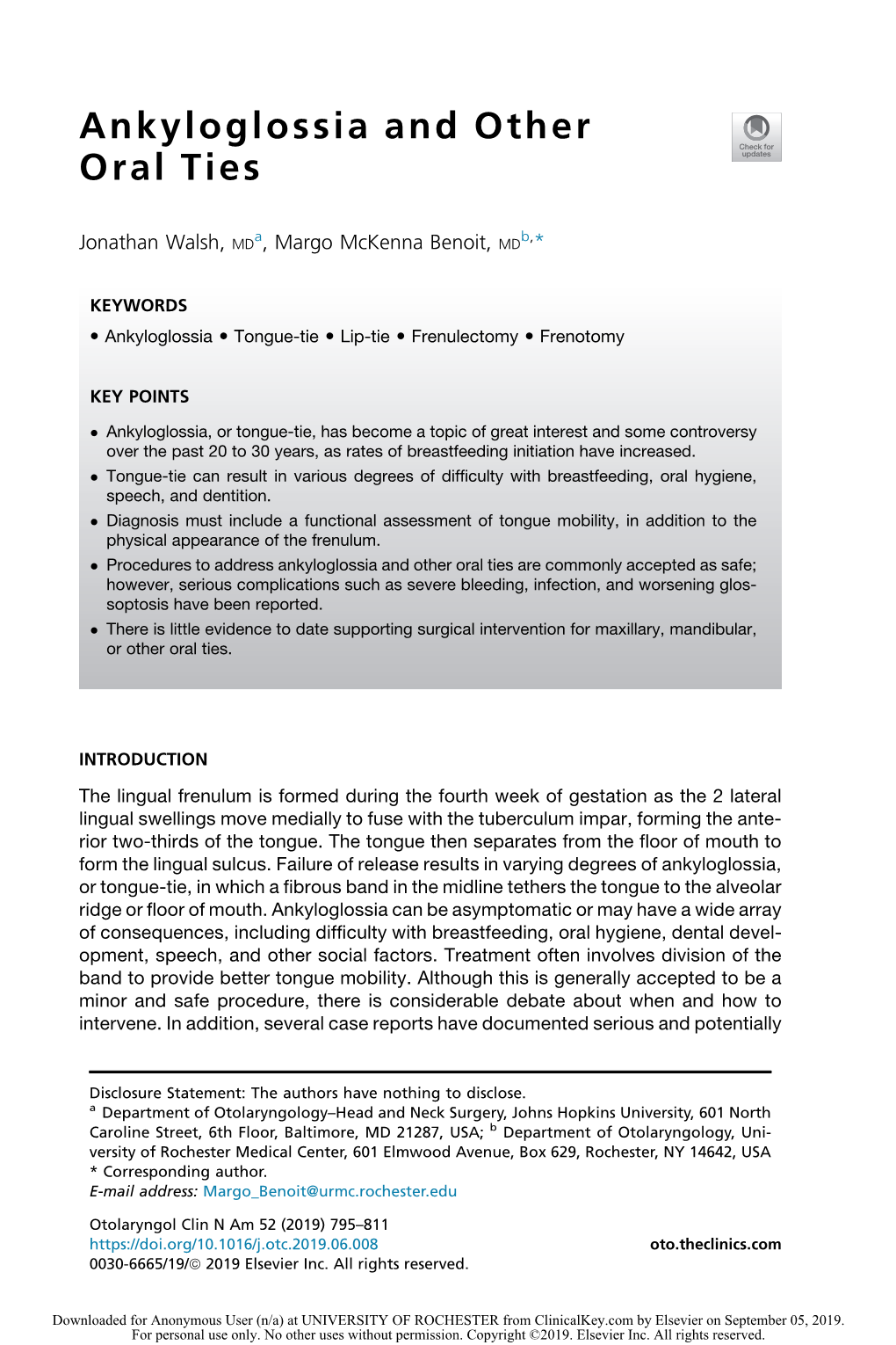 Ankyloglossia and Other Oral Ties