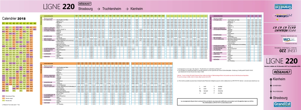 LIGNE 220 Strasbourg Truchtersheim Kienheim