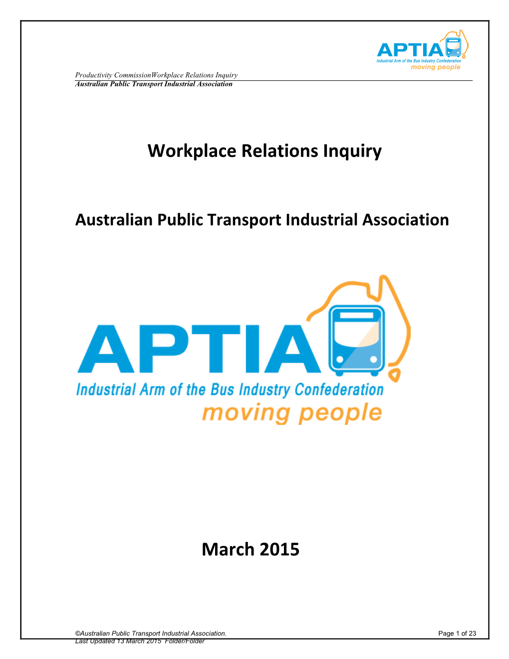 Australian Public Transport Industrial Association