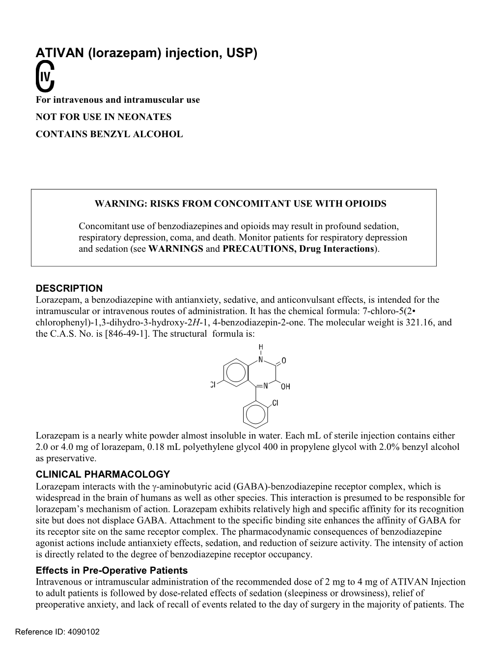 ATIVAN (Lorazepam) Injection, USP)