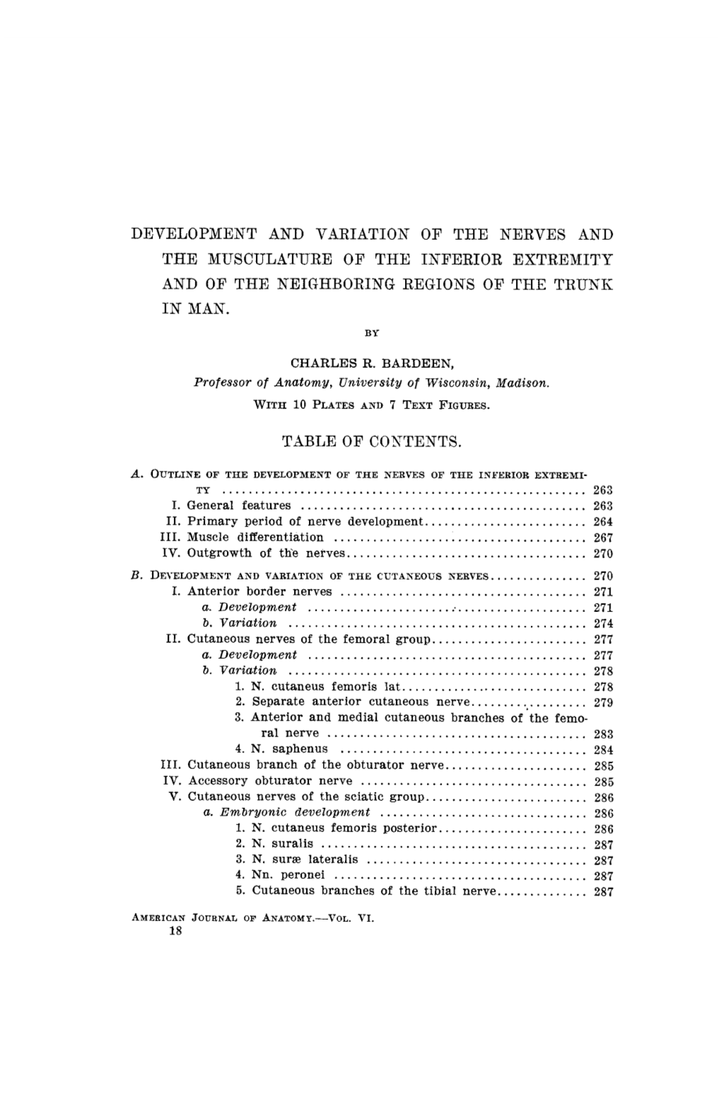 Development and Variation of the Nerves and the Musculature of The